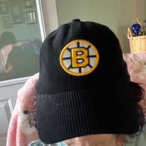 Boston Bruins Black Corduroy Cap with Gold Logo